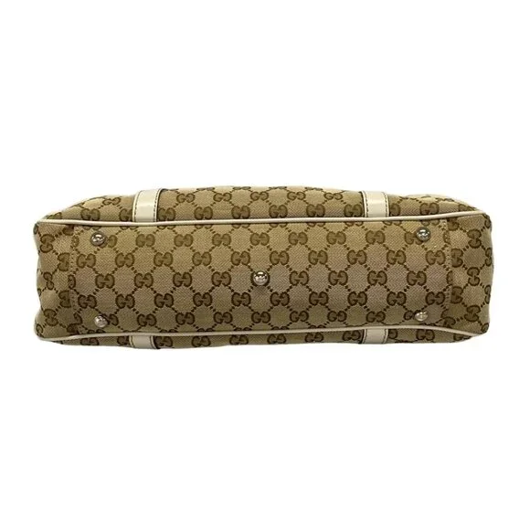 GUCCI GG Twins, GG Pattern Beige Dark Brown White Jacquard Leather -506-060625